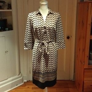 NEW Mlle Gabrielle Chevron Print Midi Dress